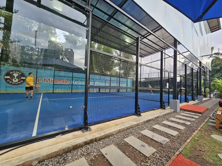 Blue court under the roof
