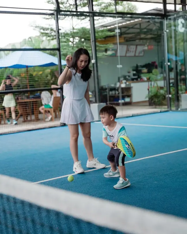 A mother and child playing together